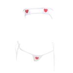 YOMORIO Womens Sexy Anime Cosplay Lingerie Lolita Cute Micro Bikini Set Kawaii Bra and Panty White, White, Medium