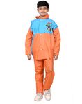 Fashionio-Boy's Cartoon Print Light Weight Pvc Portable Reusable Standard Length Raincoats Dual Colour For Children Rain Ponchos/ Raincoat/Rainsuit 11-12 Year