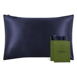 LILYSILK 100% Mulberry Silk Pillowcase 19MM Both Side Silk Hypoallergenic Breathable Housewife Pillow Cover with Envelope Closure for Hair and Skin(Navy Blue,Standard 50x75cm)