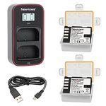 Newmowa DMW-BLF19 DMW-BLF19E Replacement Battery (2 Pack) and Smart LCD Display Dual USB Charger for Panasonic DMW-BLF19 DMW-BLF19E and Panasonic DMC-GH3 DMC-GH3A DMC-GH3H DMC-GH4 DMC-GH4H