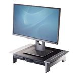 Fellowes Office Suites Monitor Stand-5 Height Adjustable Monitor Riser for Desk with Storage Space-Ergonomic Computer Stand for Laptops, iMac, Notebook-Max Weight 36kg-Black/Grey, One Size, 8031101