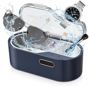 Ultrasonic Jewelry Cleaner, 360 Degree Glasses Cleaner 4 Time Modes Portable Electronic Cleaner Machine for Ring Glasses Retainer All Silver/Gold Jewelry