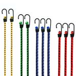 CUALITYX Bungee Cords with Hooks Heavy Duty Pack of 10 Weatherproof & UV-Resistant Elastic Bungee Straps – Ideal for Securing Luggage, Camps, Tarps, Garden Furniture, Wheelie Bin Lid Covers