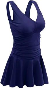 AONTUS Bathing Suits for Large Breast Women 3XL for Women Plus Size One Piece Swim Dresses Swimsuit Tag Navy Blue