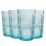 Bormioli Rocco Romantic Cooler Glass, Set of 4, 16 oz, Light Blue