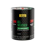 3M™ Super Tough™ All Weather Black Duct Tape 3-Pack 2530-BK-3PK, 1.88 in x 30 yd (48 mm x 27.4 m), 3 rls/pk