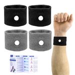 Plus Size Travel Sickness Bands, 2 Pairs Wide Wrists Anti Sickness Wristbands Morning Sickness Relief Pregnancy Adult Sea Bands Motion Sickness Nausea Bands for Car Sea Cruise Flying Pregnancy