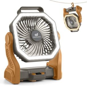Odoland Portable Rechargeable Fan, 20000mAh Camping Fan with LED Lantern