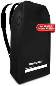 ONGUARD Waterproof Double Stroller Cover for Airplane Travel: Premium Gate Check Bag with Rip-Resistant Polyester | Compact Backpack Design | Essential Baby Airplane Travel Accessories | Black