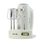 iBELL HM390L PLUS 300-W Hand Mixer Beater/Blender/Electric Cream Maker for Cakes with Base 5 Speed Control and 2 stainless Steel Beaters, 2 Dough Hooks (White)