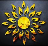 Bikri Kendra Ind - Sun Golden Mirror Stickers for Wall 3D Acrylic Stickers Wall Stickers for Hall Bedroom Living Room Kids Room Sun Large Size Mirror Wall Stickers