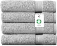 Delara Organic Cotton Luxuriously Plush Bath Sheet Pack of 4 | GOTS & OEKO-TEX Certified | Premium Hotel Quality Towels | Feather Touch Technology|650 GSM Long Staple|Soft, Quick Dry & Ultra-Absorbent