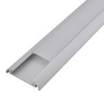 LEDwholesalers Aluminum Channel System with Cover, End Caps, and Mounting Clips, for LED Strip Installations, Extra-Wide, Pack of 5x 1m Segments, 1907-EW