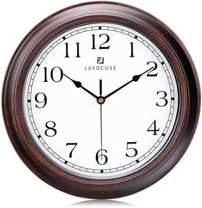 Lafocuse 30cm Orologio da Parete Retro, Silenzioso Rustico Orologio Colore Mogano Vintage, Shabby Chic Decorativo senza Ticchettio per Soggiorno Camera da Letto Cucina