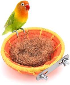 KATUMO Bird Nest, Parrot Breeding Nest Bed with Natural Coconut Fiber Bedding for Budgie, Parakeet, Cockatiel, Conure, Lovebird, Canary, Finch, Small Birds