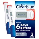 Clearblue Pregnancy Test, Digital Ultra Early Detection (10 MIU/ml), Results 6 Days Early, 99% Accurate Results, 2 Digital Tests