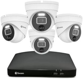 Swann Security System with 5680 DVR 2TB HDD Recorder, PRO Dome Cameras, 8 Channel 4 Cam, 4K Ultra HD Indoor Outdoor Wired Surveillance, Colour Night Vision, True Detect™ Heat Motion Detection