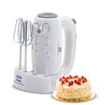 KENT 150W 16050, 5 Speed Control, Copper Motor, Multiple Beaters, Overheating Protection, Food Grade Plastic Body Hand Blender (White)