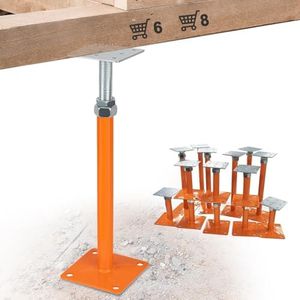 Everkeen House Jacks for Leveling, Floor Jacks Screw 8 PCS Adjustable 11" - 16" Height Range, Foundation Jacks Pole Joist Support, Home Crawl Space Max Load Capacity 4 ton 8 Pack, Joist Lifting Post