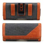 Realtech Anti Theft Cellphone Belt Loop Holster Magnetic canvas Cover for Samsung Galaxy A42 5G / Samsung Galaxy M51 - Brown