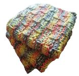 Cotton dishcloths set 3-pieces Reusable face cloth Square colorful napkins handmade rags