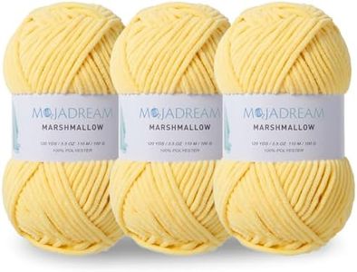 Chenille Yarn for Blankets Amigurumi:Soft Velvet Baby Yarn Blanket Knitting and Crocheting Bulky Yarn 3 Pack of 100g/3.5Oz (Yellow)