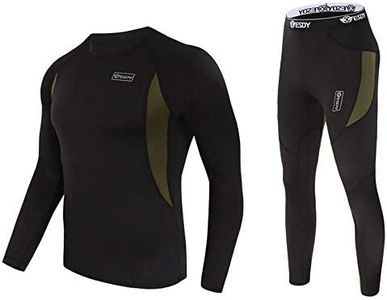 WINDCHASER Men's Thermal Underwear Set Warm Winter Base Layer Clothing Long Johns Pants Suits Black