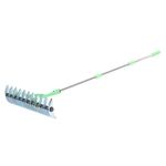 52.8in Thatch Rake Stretchable Alloy Steel 3 Sections Lawn Thatching Rake Garden Tool for Dead Grass,Leaves Cleaning Soil Loosening