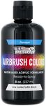 U.S. Art Supply Low Luster Satin Black Airbrush Paint, 8 oz - Premium Ready to Spray Water-Based Acrylic Paint - Artist Canvas, Metal, Leather Shoes