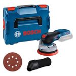 Bosch Professional 18V System Cordless Random Orbit Sander GEX 18V-125 (incl. sanding disc (125 mm), 1x sanding paper, dust bag, without battery/charger, L-BOXX 136)