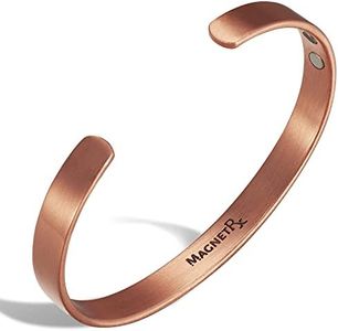 MagnetRX® Magnetic Copper Bracelet Cuff – Elegant Pure Copper Bangle – Unisex Magnetic Copper Bracelets for Men & Women, Large, Copper