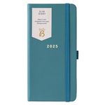 Busy B 2025 Slim Weekly Planner with Green Faux Leather Cover - Compact Design Pocket Diary, Week to View Layout, Notes Pages & Storage Pocket - Handbag-Sized Journal for Organisation