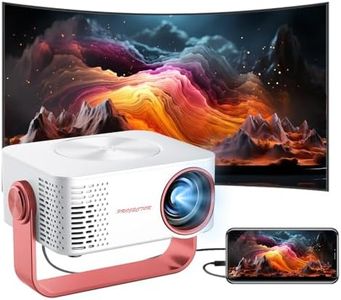 Mini Projector Portable Projector 4K 1080P Supported, WiFi Projector Home/Outdoor Movie Projector for PS5/SmartPhone/tablet pc/HDMI/USB Play, Play Record of Family Memories/Kid(White+red)