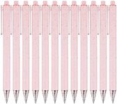 RIANCY 12 Pack Cute Gel Ink Pens | Retractable Pretty Premium Ballpoint Journaling Pen 0.5mm Pink Fine Point Black Ink Pens for Women Girls Teachers Office School Art Supplies