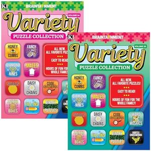 Kappa Variety Puzzles & Games Book 2 Titles, Word Search Find Words Books for Adults Teens, Training Learning with Game, 48-Pack