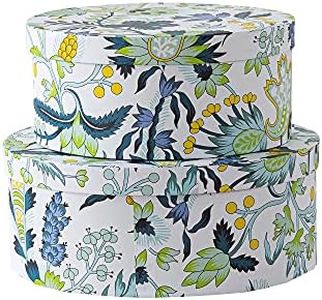 Soul & Lane Oval Decorative Storage Boxes with Lids for Arrangements - Garden Grace - Set 2, Cardboard Boxes for Flowers and Gifts