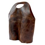 Hide & Drink, Leather Dual 2 Bottle Wine Carrier, Holder Case, Tote Bag, Travel Purse, Picnic, Handmade Includes 101 Year Warranty :: Bourbon Brown