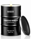M&SENSE Tobacco Vanilla Scented Candle, 320g Organic Soy Wax, Up to 70 Hours Burn Time, Non Toxic Rich Home Fragrance Candle, Luxury Gift for Men and Husband, Cozy Aromatherapy and Aesthetic Decor