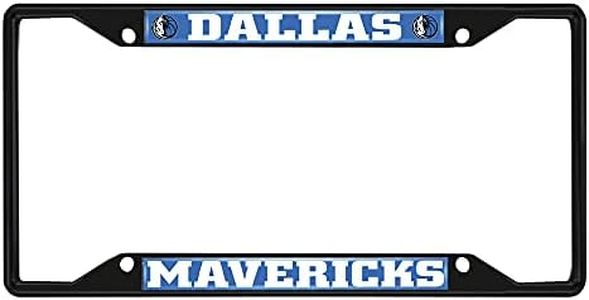 FANMATS 31329 Dallas Mavericks Metal License Plate Frame Black Finish