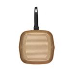 Russell Hobbs RH01674BEU7 Opulence Collection Non-Stick 28 cm Griddle Pan, Induction and Dishwasher-Safe, PFOA Free, Black and Gold, Aluminium, Grill Pan, Sear, Fry, Metal Safe