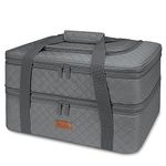 Vuudh Cotton Heat Resistant Casserole Carrier - Double Decker Insulated Casserole Dish Carrier for Hot or Cold Food, Fits 9"×13" Baking Dish (Grey)