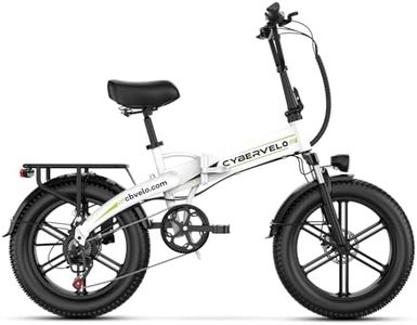 1000W Folding Electric Bike, 48V 20.8AH Large Removable Battery E-Bike, 30+MPH, 80 Miles Max Range, 20" Fat Tire Electric Bike for Adults, Adult Electric Bicycles Commute E-Bikes For Women/Men(white)