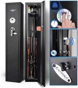 Barska Quick and Easy Access Biometric Rifles, Firearms and Long Guns Safe for Home, Removable Shelf, Optional Silent Mode, 1.83 Cubic Ft