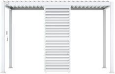 Mirador Accessory - Aluminum Shutter Wall 1/3 13' Side for 111 Series Pergola, Openable Louvered Design for Optimal Privacy, Sunlight Control, White, not pergola