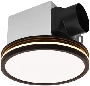 Akicon Bathroom Exhaust Fan with Light, 80 CFM 2.0 Sones Bathroom Fan for Ceiling, 3CCT 15W Dimmable LED Light and 3.5W Nightlight Bathroom Vent Fan Combo for Home, Round, Black