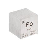 PATIKIL Iron Cube Metal Element High Density Block Pure Periodic Magnesium Block for Element Collections Teacher Lab Scientific Experiment, 1 Inch