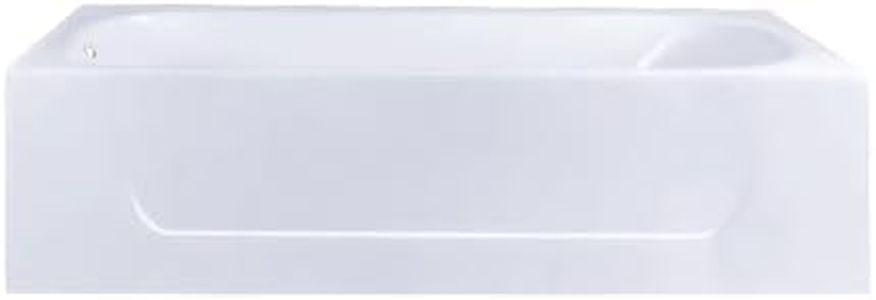 Aqua Eden VCTAP603015L 60-Inch Cast Iron 3-Wall Alcove Tub with Left Hand Drain Hole, White