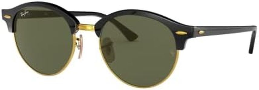 Ray-Ban Unisex Clubround Black Frame/G-15 Green Lens Sunglasses - 100.92mm Lens