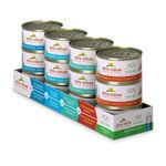 Almo Nature Atlantic Tuna, Mackerel, Chicken & Shrimp, Trout & Tuna Variety Pack Canned Cat Food, 2.47oz Cans, (Pack of 24-2 of 12x2.47oz case)