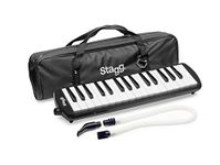 Stagg Melodica 32 Keys, Pianica, 2 Mouthpieces Included with Carry Bag, Black